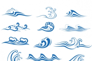 蓝色海浪素材