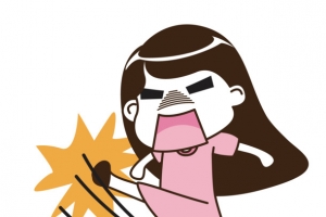 矢量生气的女孩子