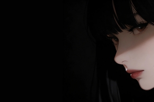 侧脸高冷美女光影4K动漫带鱼屏壁纸3440x1440免费下载