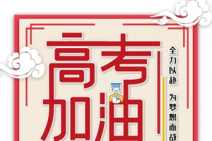 高考高考加油祥云手绘人物