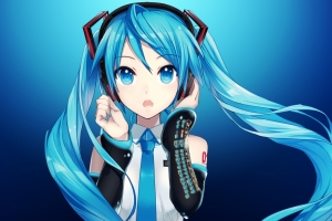 蓝色眼睛 长头发 初音未来4K壁纸