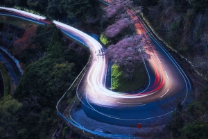 路 转弯 山脉 日落 风景 4k壁纸 3840x2160