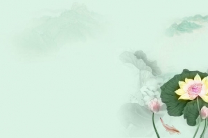 绿色背景中国风黄色荷花