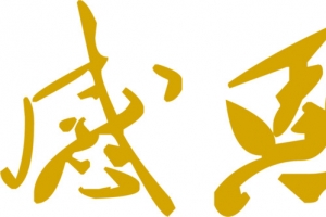 黄色感恩毛笔创意设计字体