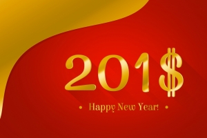 2018年新年快乐美元4k壁纸