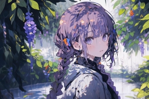 女孩 花 花园 动漫 艺术 4k壁纸 3840x2160