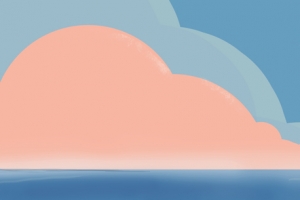 墨鱼部落格原创，顺风顺水云朵帆船5120x1440超宽屏高清双屏壁纸免费下载