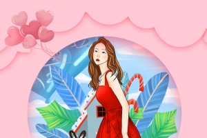 38女王节背景图装饰元素