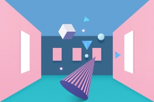 C4D立体空间几何背景