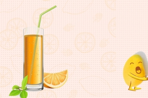 饮品卡通黄色海报背景banner