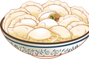 手绘饺子素材