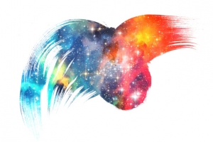彩色星空泼墨