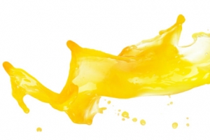 创意黄色橙汁喷溅效果高清PNG透明漂浮元素设计素材免费下载