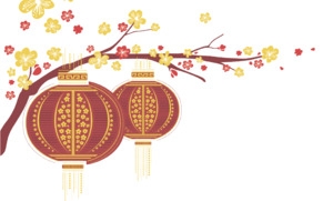 灯笼新年背景大年初一素材