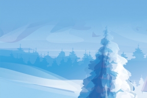 立冬文艺雪景美妙唯美蓝色banner
