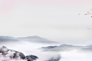 中国风水墨山水梅花图