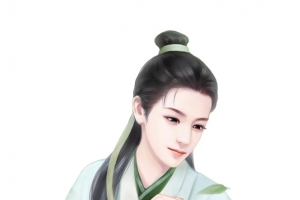 白衣黑发男子古风立绘