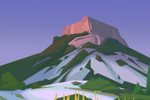 山 风景 艺术 矢量 4k壁纸 3840x2160