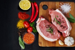 上等猪腿肉简约黑色质感banner
