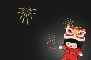 烟花 新年 2026 忘忧草原创绘画 4k壁纸 3840x2160