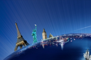 全球旅行大气地球蓝色banner