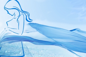 蓝色梦幻四维彩超孕检海报背景素材