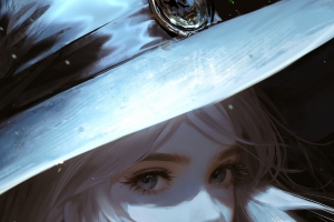 少女 帽子 耳环 唯美 动漫 4k手机壁纸 2160x3840