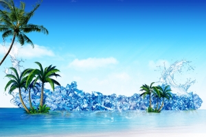 清凉夏日海报背景素材