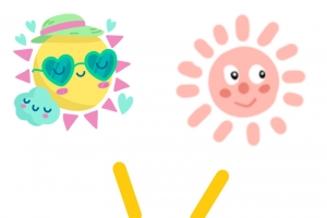 可爱手绘太阳暖色系太阳png元素