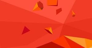 电商红色三角立体块背景banner