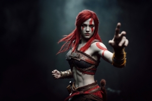战神游戏女神 Female Kratos God Of War 5k壁纸