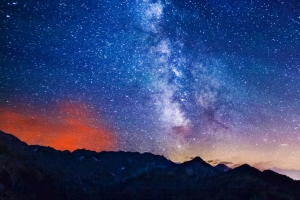 德国巴伐利亚神奇银河星空风景3440x1440壁纸