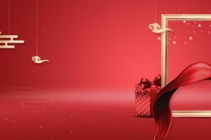 红色喜庆新年海报banner背景