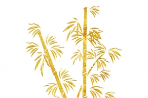 国潮风描金竹子