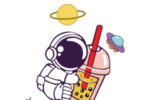卡通宇航员太空