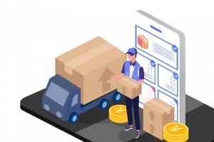 社会民生物流2.5D高清PNG透明免扣设计素材免费下载