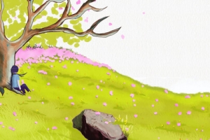 二十四节气立春绿色简约手绘banner