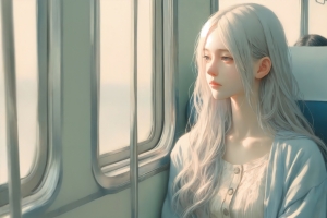 公交车上的长发少女 4k动漫壁纸