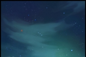 手绘卡通游戏夜景场景