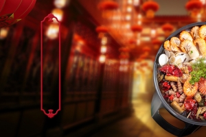 冬日火锅夜景色朦胧banner