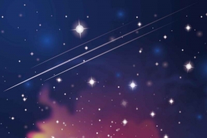 太空蓝色卡通手绘插画简约背景
