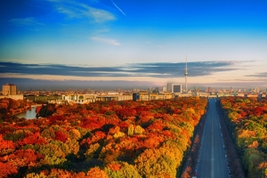 德国柏林的天际线风景3440x1440壁纸