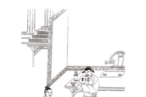 中国古人物线稿插画素材