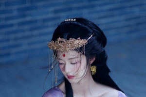 油纸伞 紫色 唯美古风长裙美女4k手机壁纸竖屏