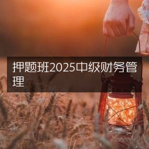 2025中级财务管理押题精讲班