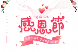 感恩节爱心花朵手绘人物