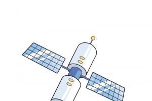 扁平人类卫星插图高清PNG透明免扣设计素材免费下载