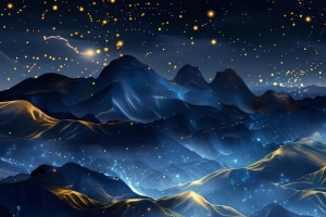 山 星空风景 3440x1440带鱼屏壁纸