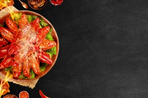 美味香料小龙虾质感黑色banner