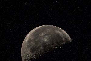 月全食黑色神秘月球星空科技背景
